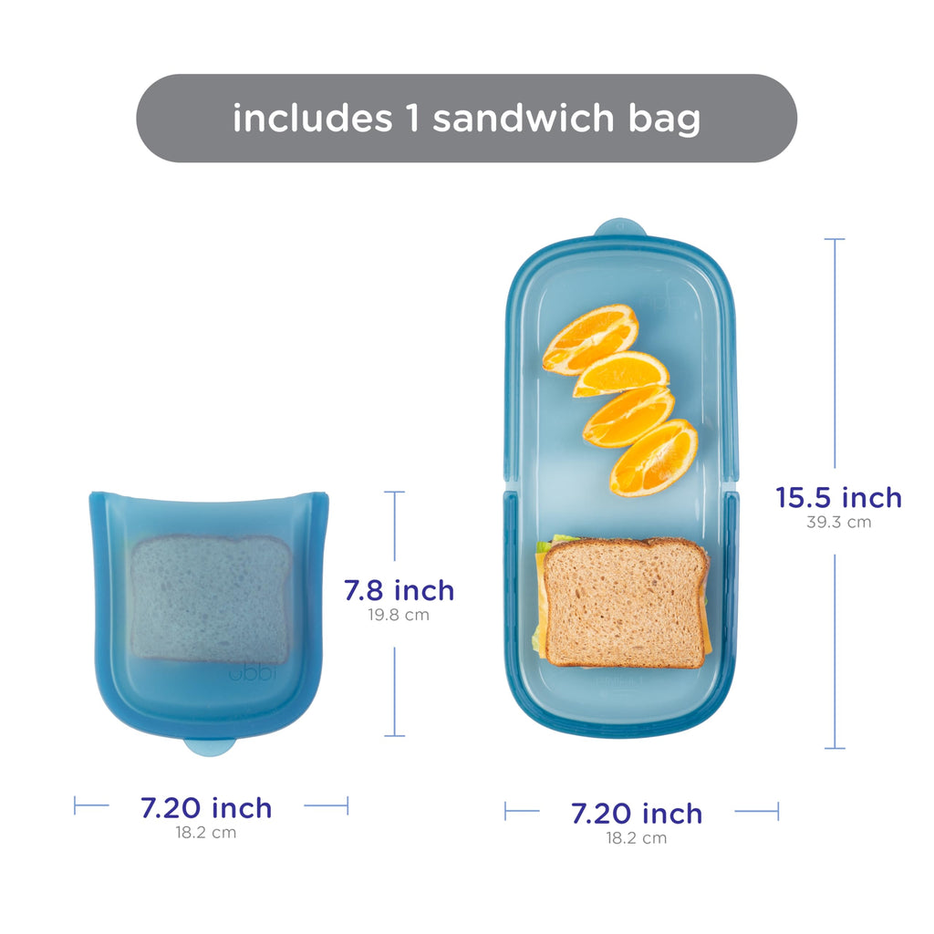 Ubbi Platemate Reusable Silicone Storage Bag, Smoothie Purple | Opens Flat as Placemat, Dishwasher & Freezer-Safe, Lunch Container, Leakproof Sandwich & Snack Bag, Easy to Clean, BPA-Free