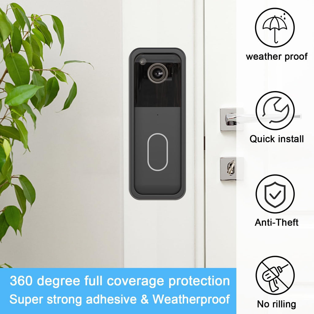 Adhesive Mount Compatible with Blink Video Doorbell 2nd Gen Only, No-Drill Mounting Bracket, Accessories for Blink Doorbell Security System