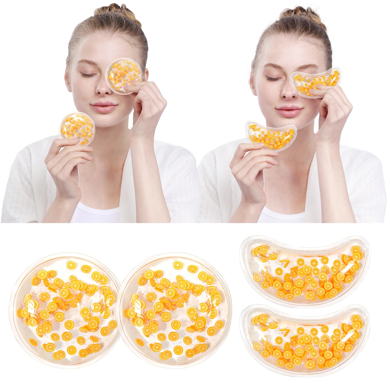 4PCS Gel Eye Ice Pack Set Reusable, Cold and Hot Compress for Eyes, Ice Pack for Eyes, Cooling Eye Pads for Eye Strain, Swelling, Redness, Dark Circles, Puffy Eyes, and Eye Recovery Surgery.