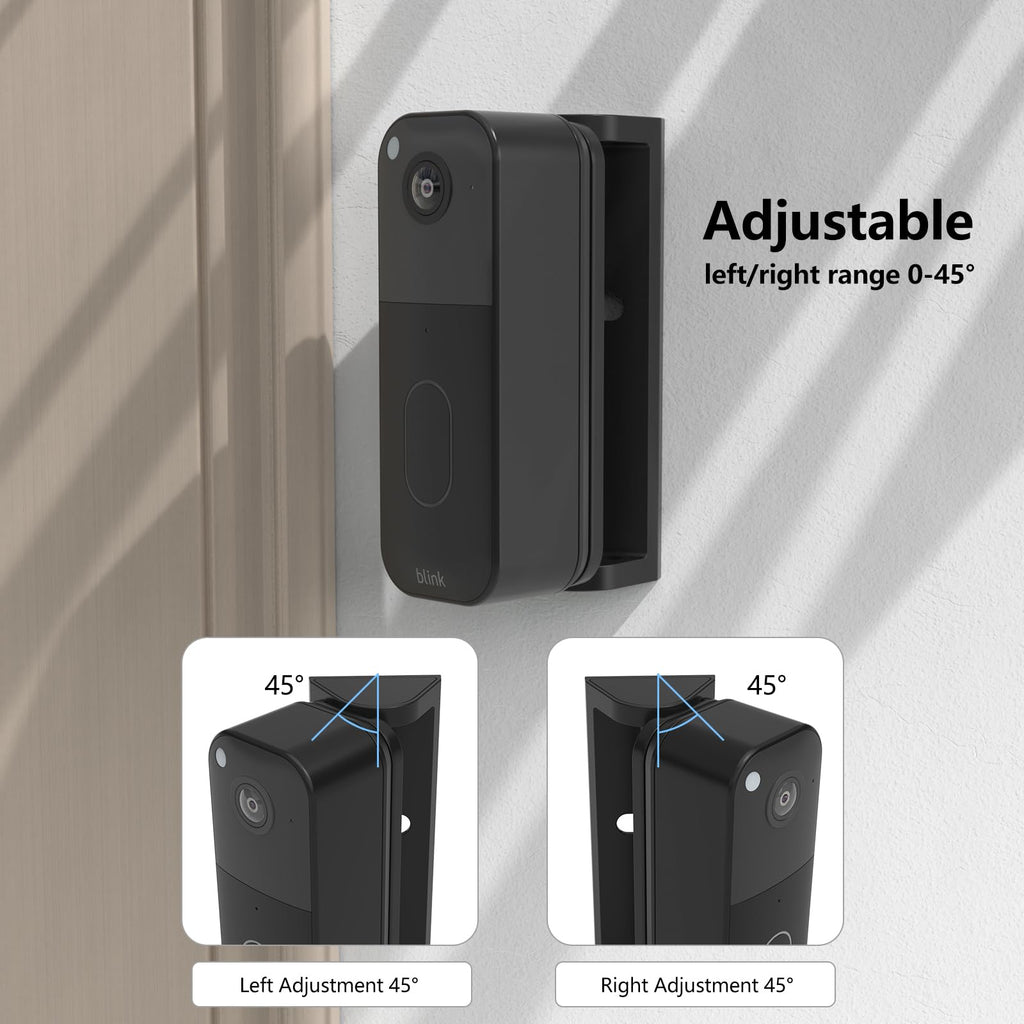 Blink Doorbell Mount, Adjustable Angle (0-45 Degree R/L) Mount for Blink Video Doorbell Newest Model (Black)