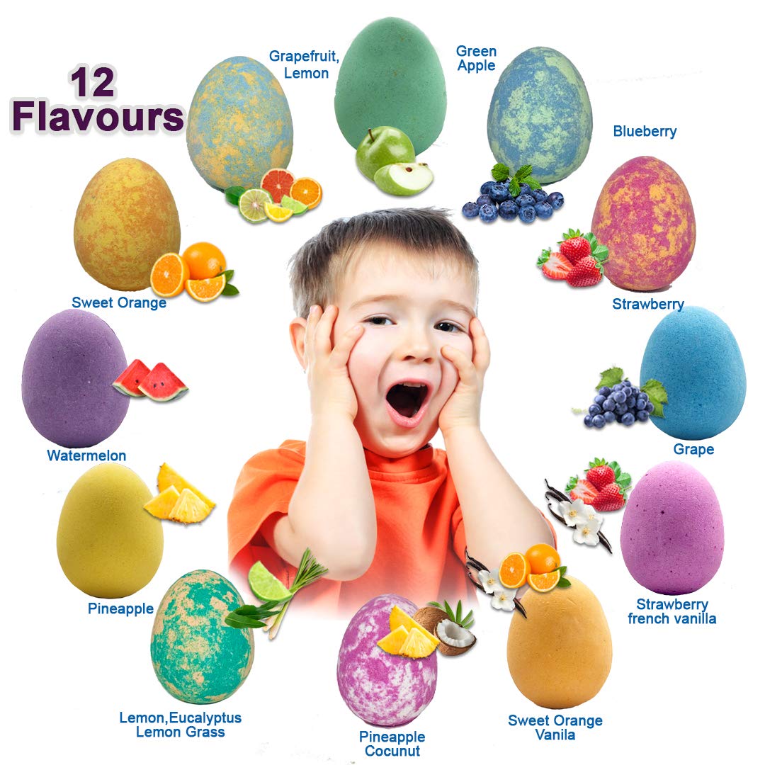 Bath Bombs for Kids with Toys Inside - Organic Bubble Bath Fizzies with Jungle Animal Toys. Gentle and Kids Friendly Spa Bath Balls, Bath Fizz Balls - Birthday Gifts for Toddlers, Boys, Girls