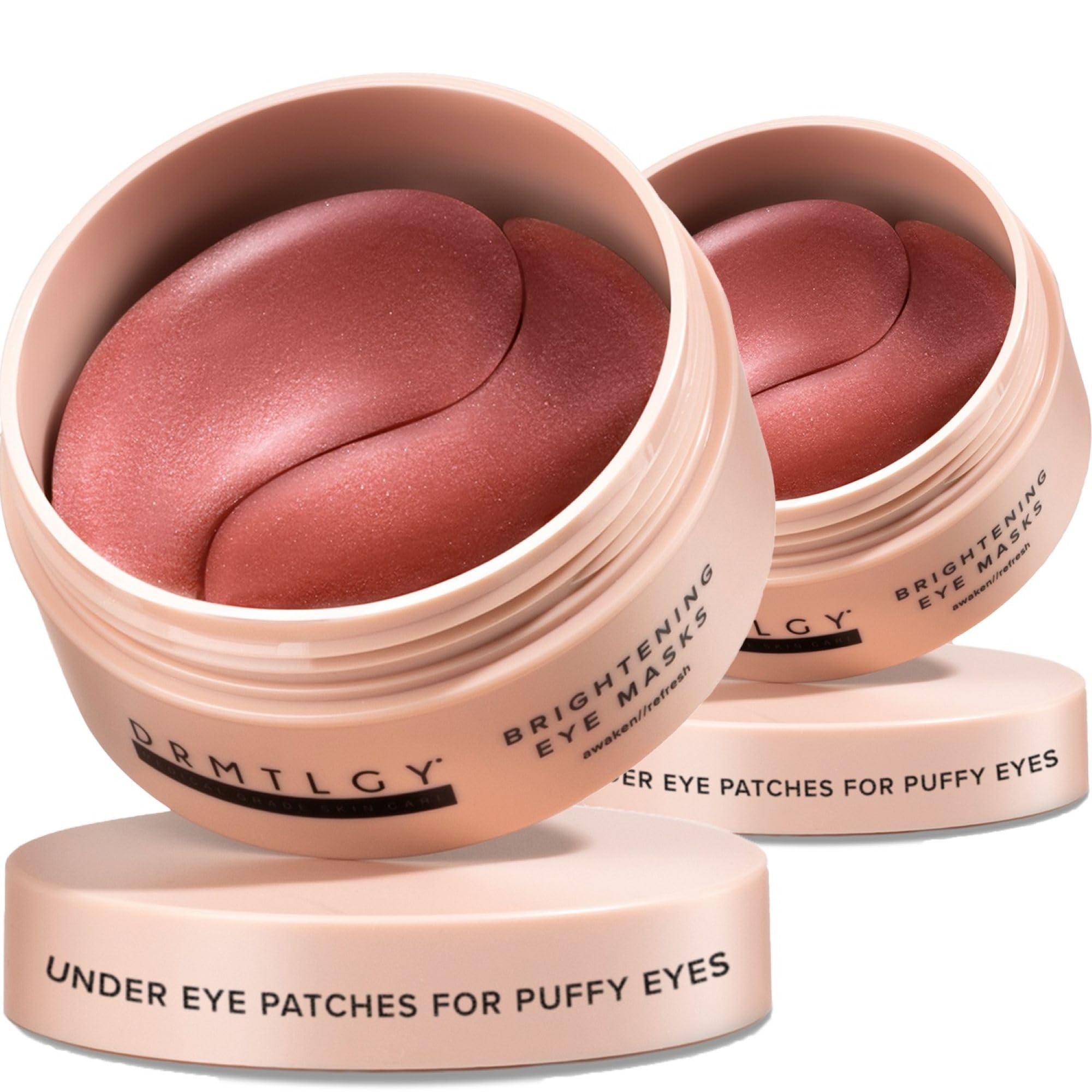 DRMTLGY Brightening Eye Masks – Biodegradable Hydrogel Under Eye Patches with Caffeine, Peptides, Hyaluronic Acid & Niacinamide – Depuff, Hydrate & Smooth Dark Circles – 60 Count