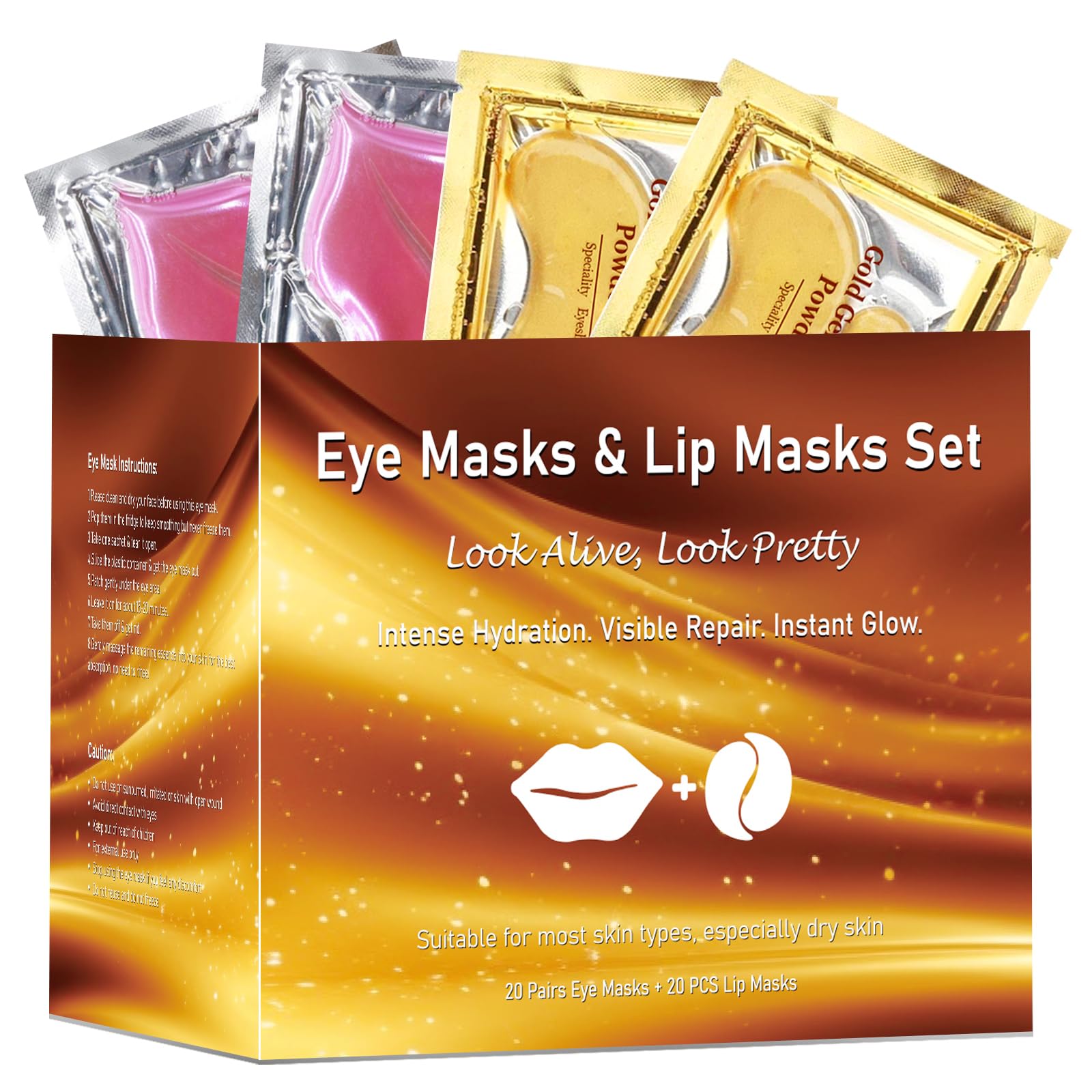 Adofect Hydrogel Caffeine Under Eye Masks, Collagen Eye Patches for Dark Circles Puffy Eyes Under Eye Bags, Deep Hydration Eye Gels for All Skin Types, Skin Care Gifts (Pink, 30 Pairs)