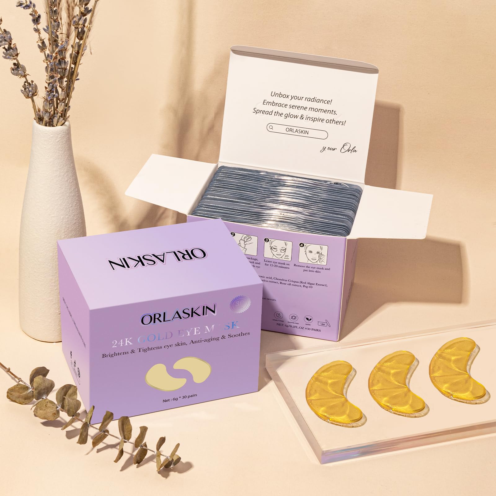 Eye Patches Under Eye Mask Skincare Hyaluronic Acid Under Eye Patches for Teen Girls Puffy Eyes and Dark Circles 24k Gold,Hyaluronic Acid,Rose,Eye Mask Pads Bag Treatment Skin Care(30Pairs)