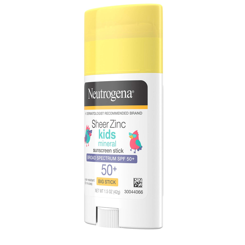 Neutrogena Kids Mineral Sunscreen Sheer Zinc Oxide Lotion, Broad Spectrum SPF 50 with UVA/UVB Protection, Water Resistant for 80 Minutes, Fragrance and Tear Free, 3 FL OZ