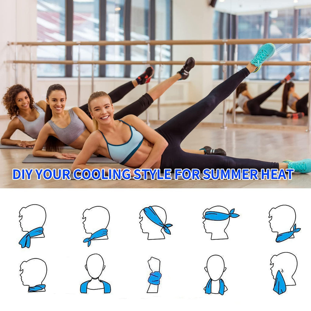 4 Packs Cooling Towels for Neck and Face(40"x 12"), Cool Sweat Towels for Hot Weather, Cooling Towels for Athletes, Lightweight Soft Breathable Towels for Yoga, Sport, Workout, Running, Gym, Camping