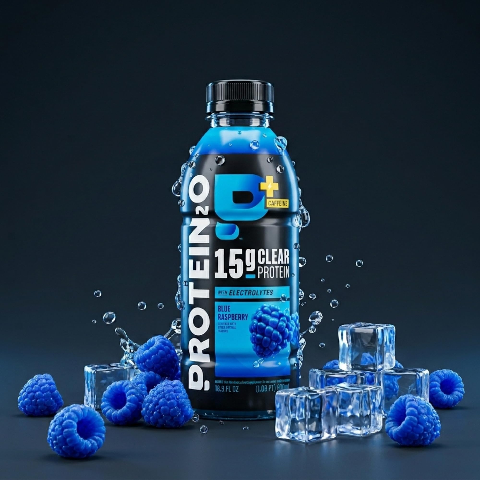 Protein2o 15g Whey Protein Isolate Hydration Drink Plus Energy & Focus, 350mg of Electrolytes, Vitamins B5 & B6, Sugar Free, Cotton Candy, 16.9 oz Bottle (Pack of 12)
