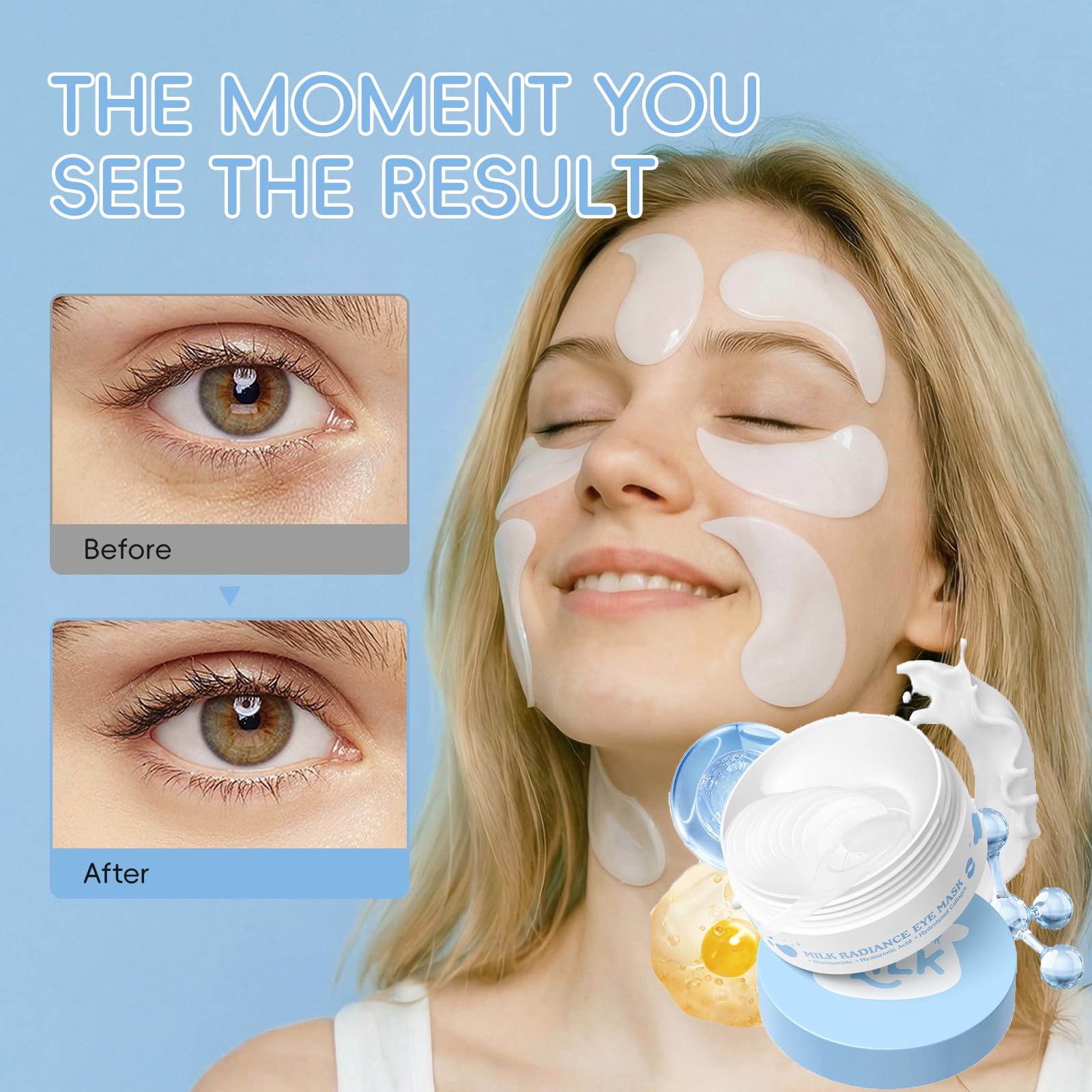 AKARY Eye Patches Rose Hydra-Gel Eye Mask Sheet Lady Skin Care Pad Remove Fine Lines Smooth Repair the Eyes Skin, Under Eye Gel for Moisturizing and Relieving, Firm the Look of the Eye Area