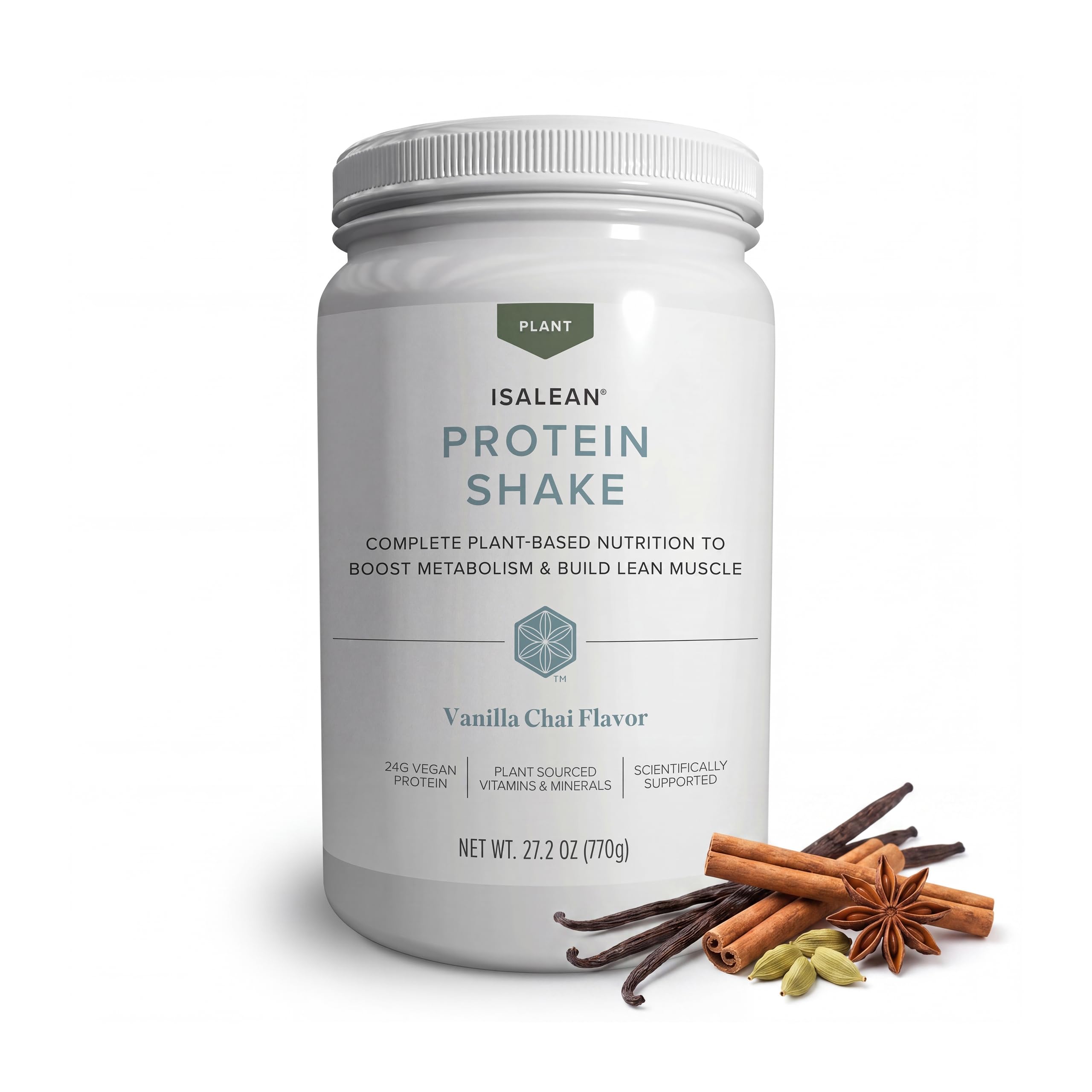 Isagenix Plant-Based IsaLean Protein Shake - Energy Powder with Whole-Food Sourced Vitamins - Supports Lean Muscle Growth & Healthy Metabolism - Rich Chocolate, 27.2 oz (14 Servings)