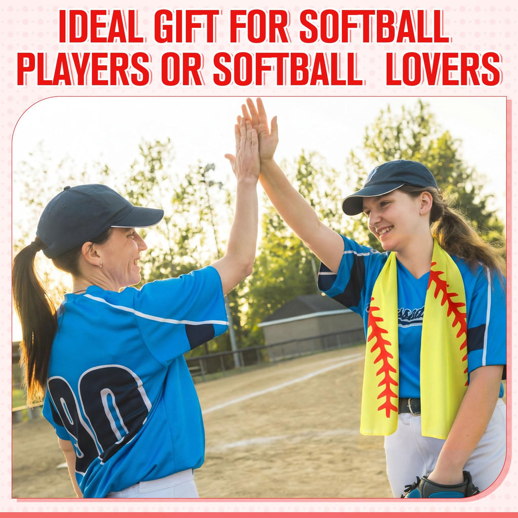 Mindsoft 12 Set Softball Cooling Towels for Sports Team Gifts with Carrying Pouch 30 x 9 Inch Softball Towels Bulk Microfiber Ice Cooling Rags for Birthday Party Favors Swag Bag Stuffers