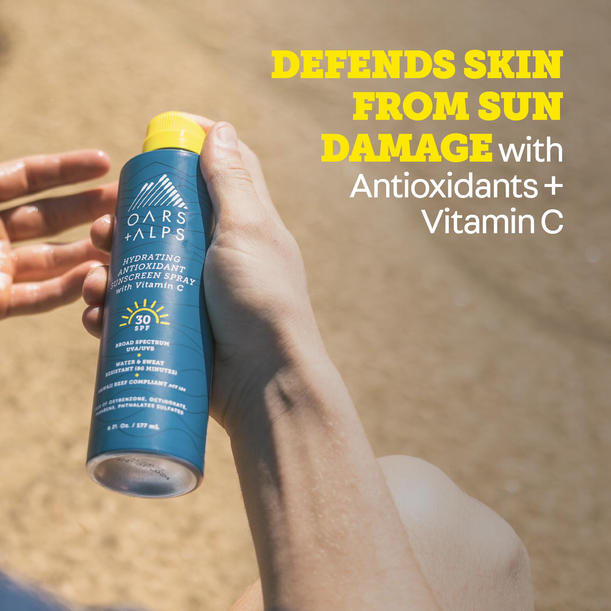 Oars + Alps SPF 50 Face & Body Broad Spectrum Sunscreen Spray | Fast-Absorbing, Lightweight, Non-Greasy, Hawaii Reef Act 104 Compliant, Water-Resistant, Octinoxate + Oxybenzone Free, 6 Oz, 1 Pack