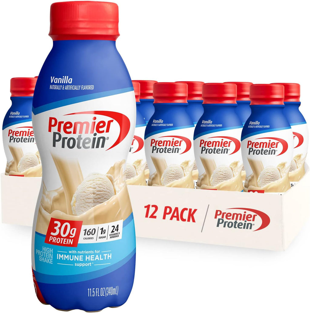 Premier Protein Shake 30g Protein 1g Sugar 24 Vitamins Minerals Nutrients Peaches Cream Vanilla Immune Health Support 138 Fl Oz 24 Pack