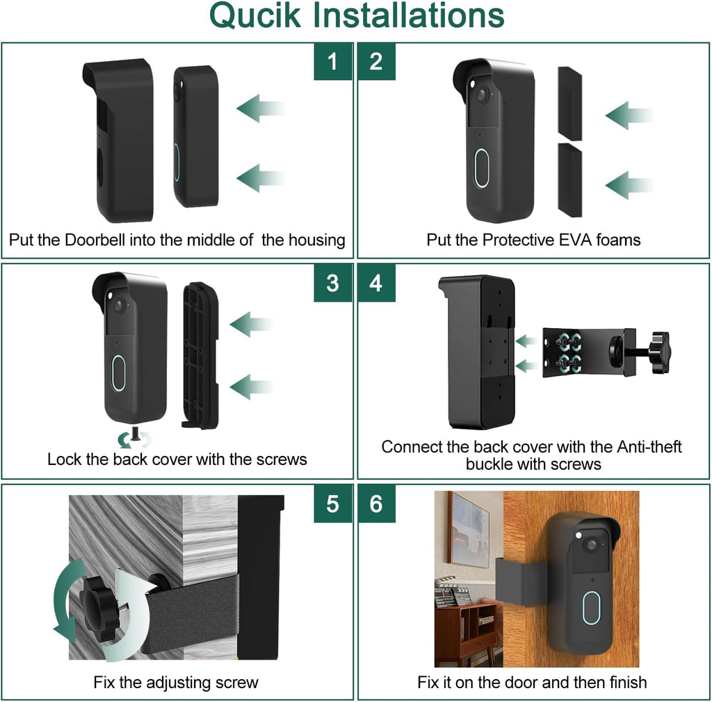 All-New Anti-Theft Blink Doorbell Mount, No Drilling Blink Video Doorbell Camera Mount Compatible with Blink Newest Doorbell Camera 2nd Gen (newest Camera Mount)