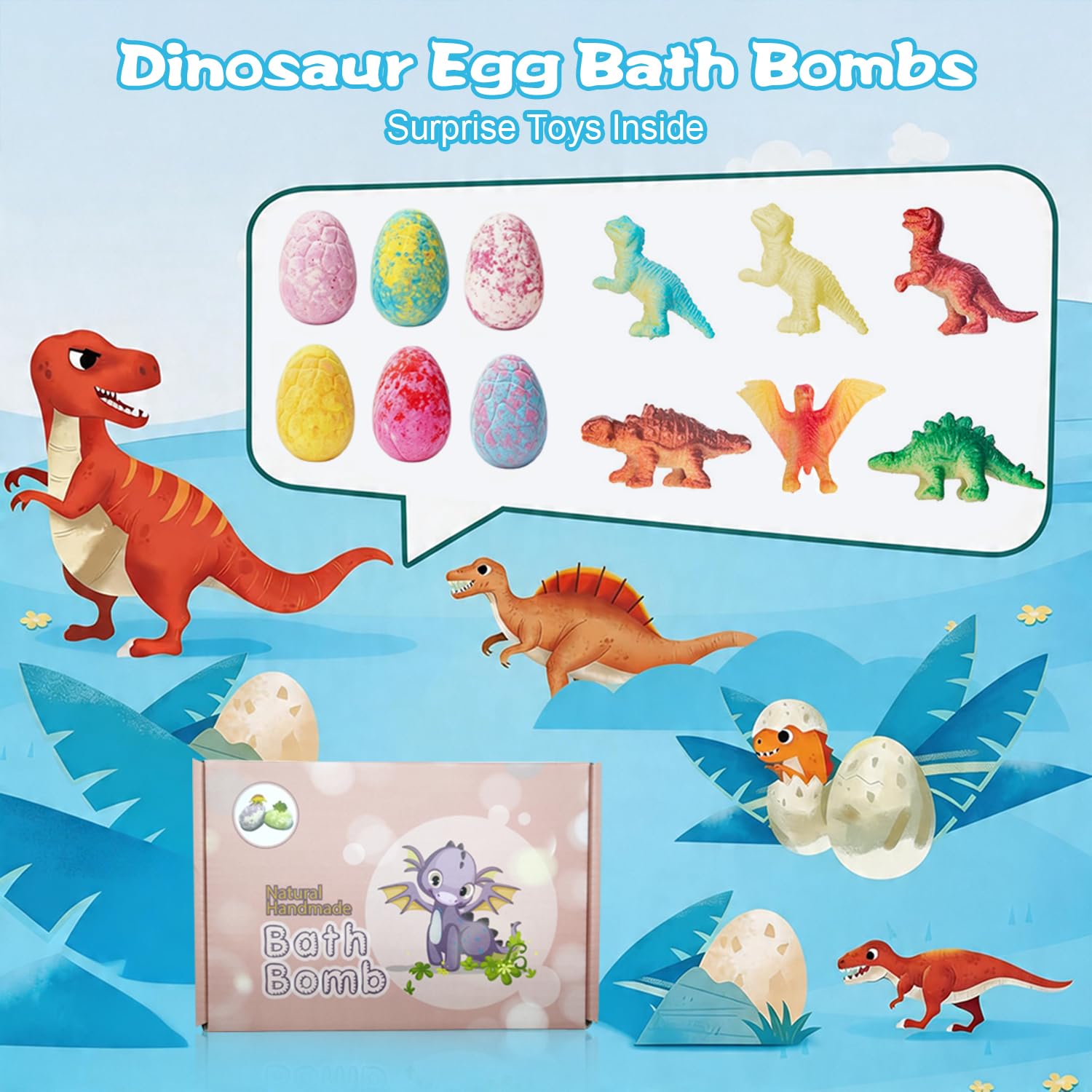 Bath Bombs with Toys Inside, Kids Bath Bombs with Surprise Inside, Play Fizz Bubble Bath Bomb for Boys Girls, Natural Organic Non Toxic Bath Ball Gift Set for Women Men (Sea Animal 12Pcs)