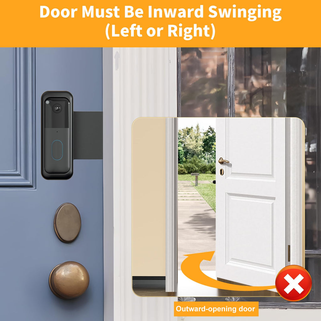Blink Doorbell Mount, Anti-Theft Video Doorbell Door Mount Bracket No Drilling, Fit for All-New Blink Doorbell(2nd Gen), Not for Security Door (White)