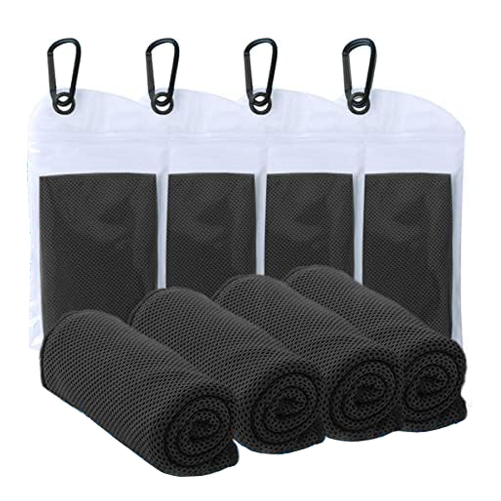 4 Packs Cooling Towels for Neck and Face(40"x 12"), Cool Sweat Towels for Hot Weather, Cooling Towels for Athletes, Lightweight Soft Breathable Towels for Yoga, Sport, Workout, Running, Gym, Camping