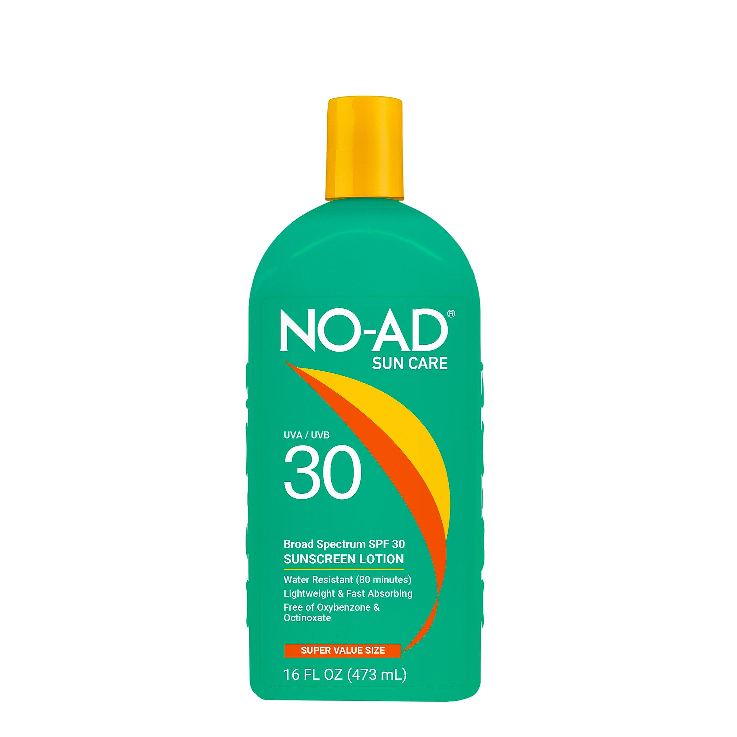 NO-AD SPF 50 SPORT Sunscreen Lotion | Hypoallergenic | Broad Spectrum UVA/UVB Protection | Water Resistant | Octinoxate & Oxybenzone Free with moisturizing Vitamin E and Aloe 16oz