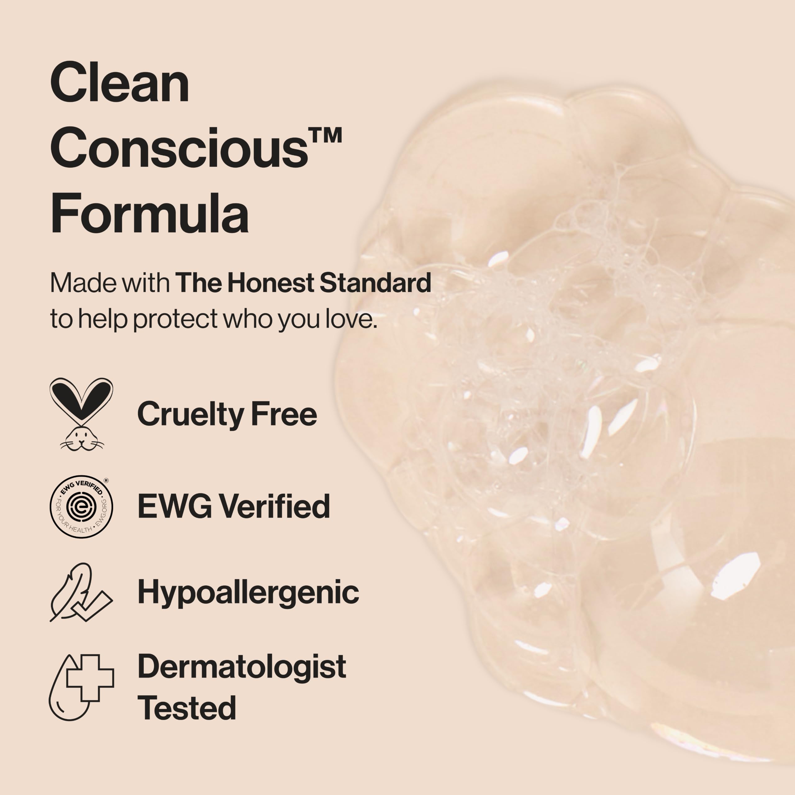 The Honest Company Foaming Bubble Bath Gentle for Baby, Naturally Derived, Tear-free, Hypoallergenic, Fragrance Free, Sensitive, 12 fl oz
