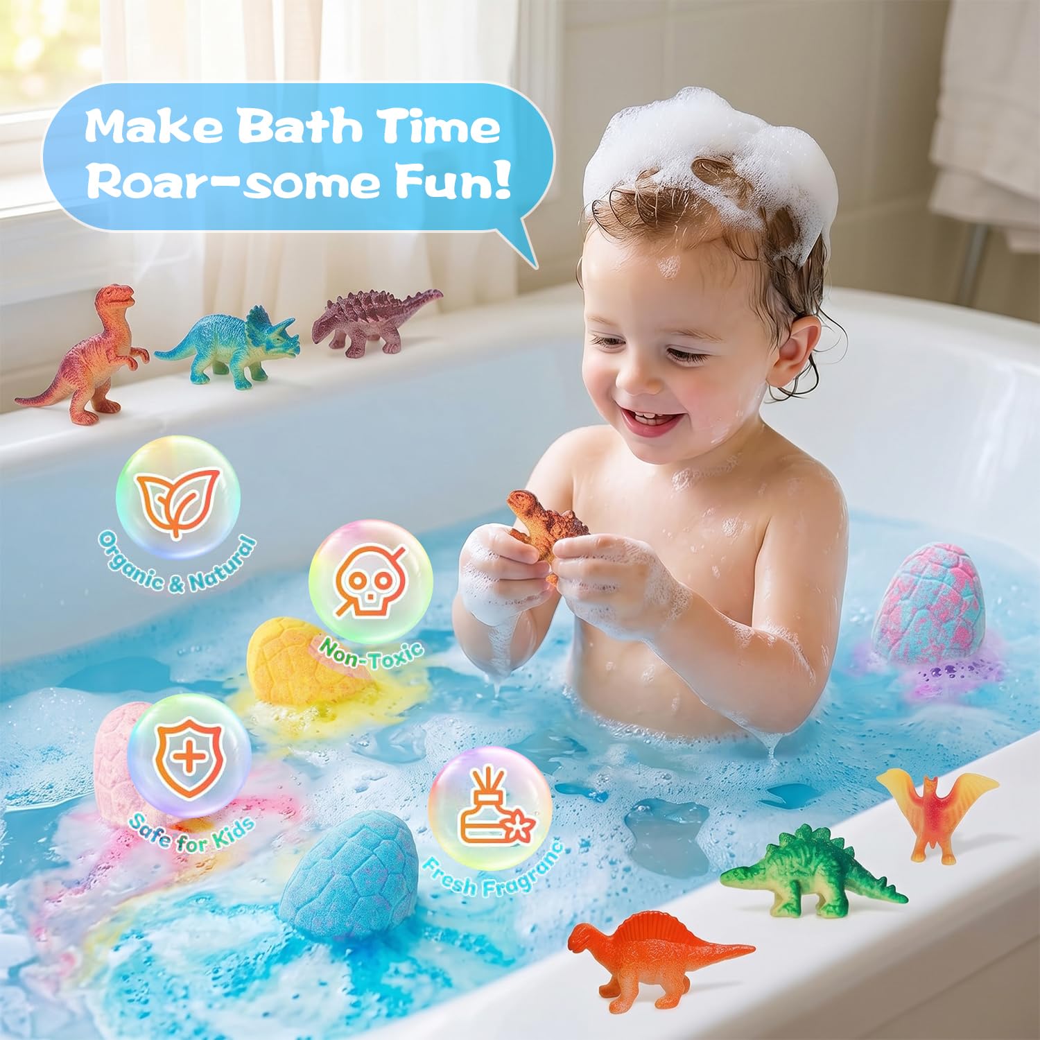 Bath Bombs with Toys Inside, Kids Bath Bombs with Surprise Inside, Play Fizz Bubble Bath Bomb for Boys Girls, Natural Organic Non Toxic Bath Ball Gift Set for Women Men (Sea Animal 12Pcs)