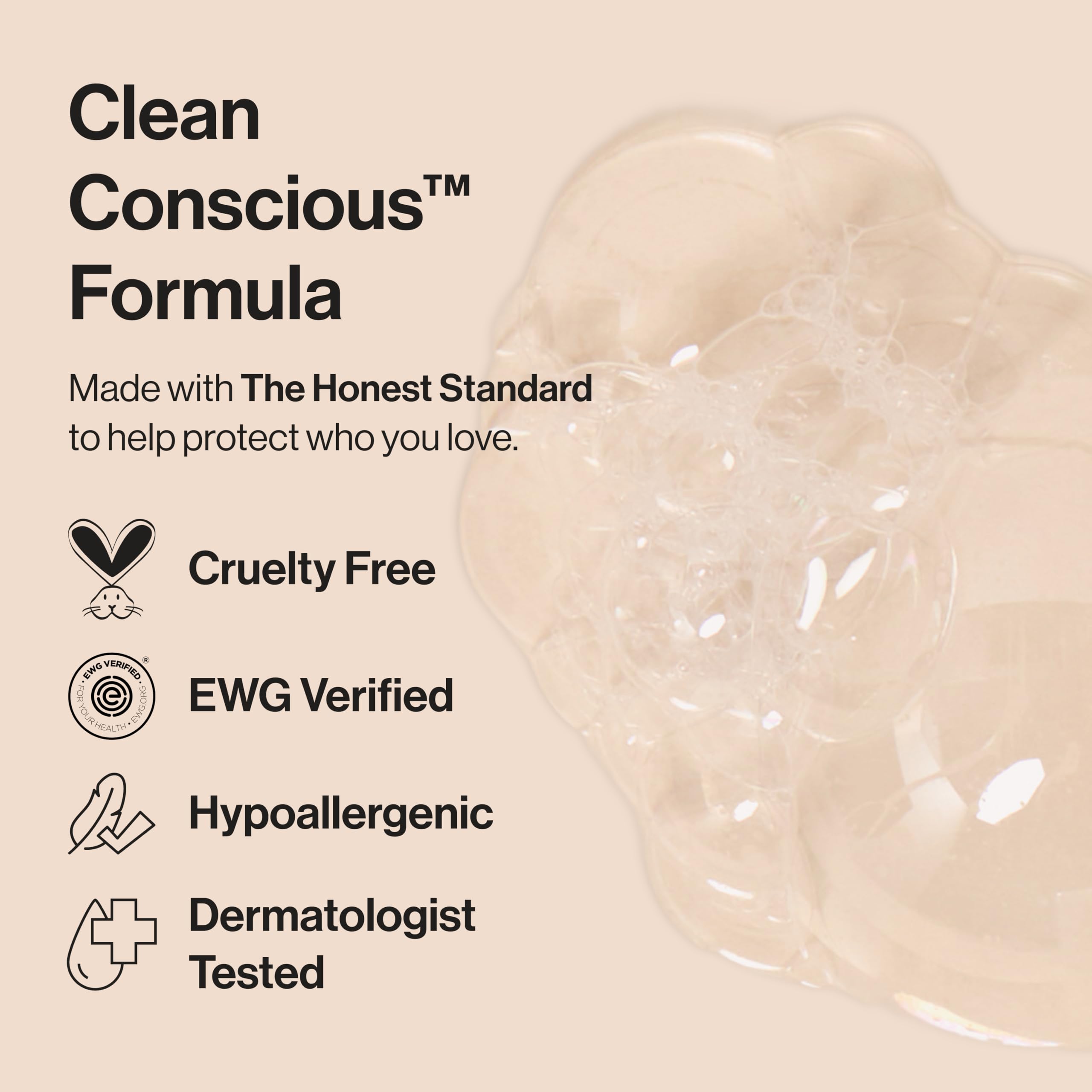 The Honest Company Foaming Bubble Bath Gentle for Baby, Naturally Derived, Tear-free, Hypoallergenic, Fragrance Free, Sensitive, 12 fl oz