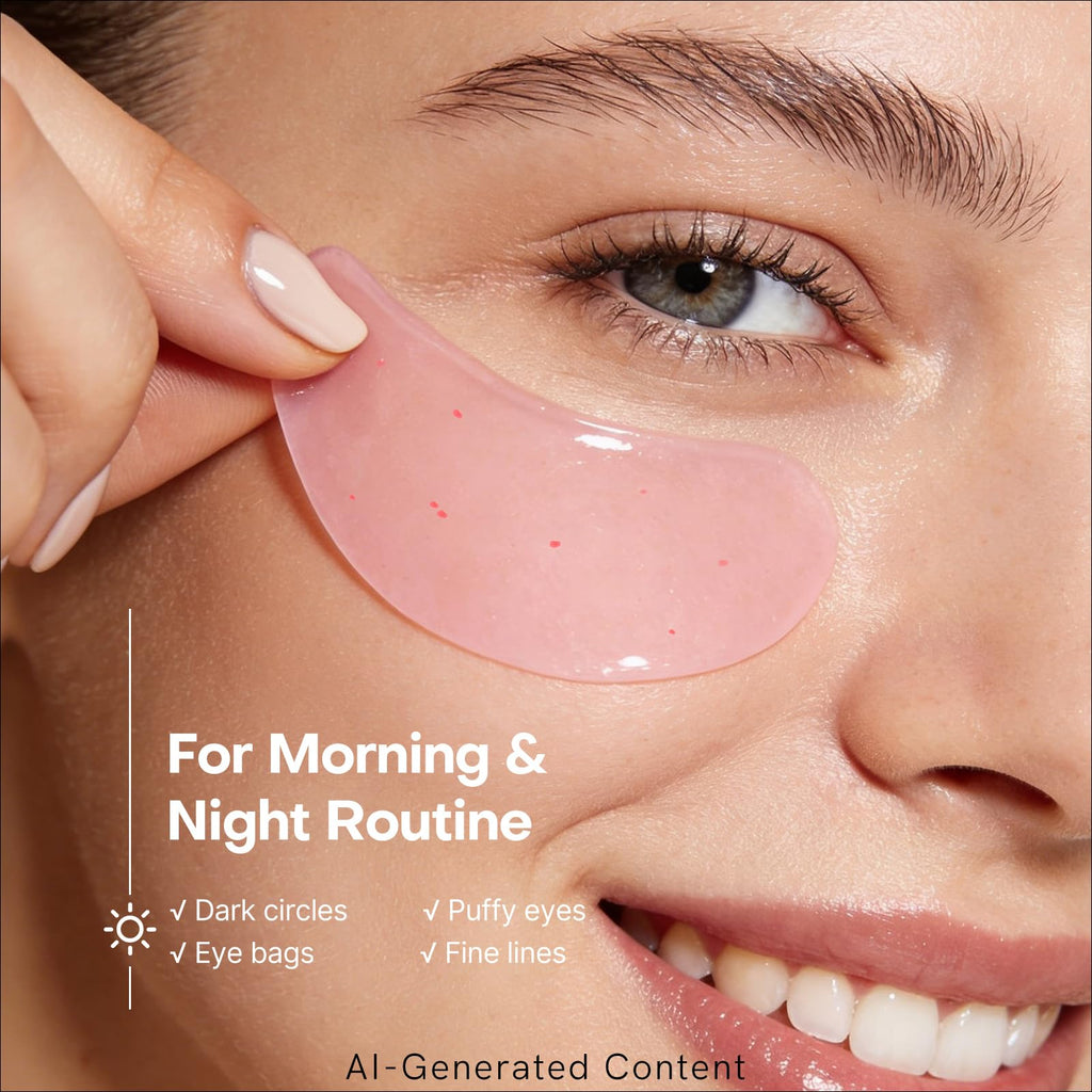 dewyhour Retinol Collagen Firming Hydrogel Patches - Under Eye Patches for Puffy Eyes & Dark Circles, Moisturizing Eye Mask with Caffeine & Hyaluronic Acid, Gentle Korean Skincare