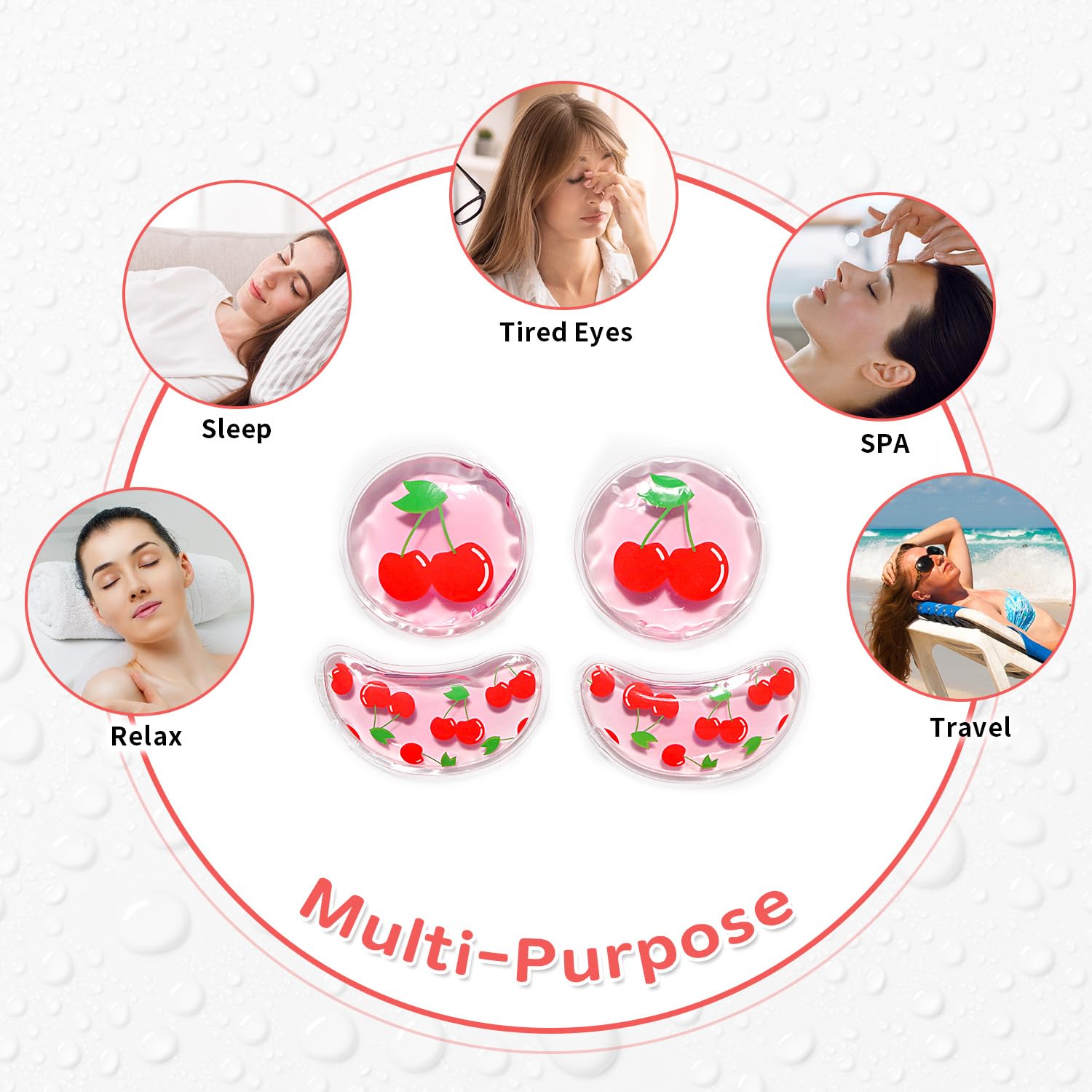 4PCS Gel Eye Ice Pack Set Reusable, Cold and Hot Compress for Eyes, Ice Pack for Eyes, Cooling Eye Pads for Eye Strain, Swelling, Redness, Dark Circles, Puffy Eyes, and Eye Recovery Surgery.