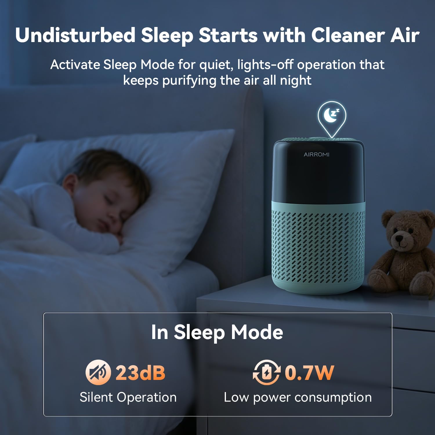 AIRROMI HEPA Air Purifier for Bedroom&Home,Pet Air Purifier for Home Pets,Removes Pet Odor,Cat Litter Smell,Dust,Smoke&Allergies,Quiet Room Air Purifier with Scents,360°Air Cleaner,A2005 Black