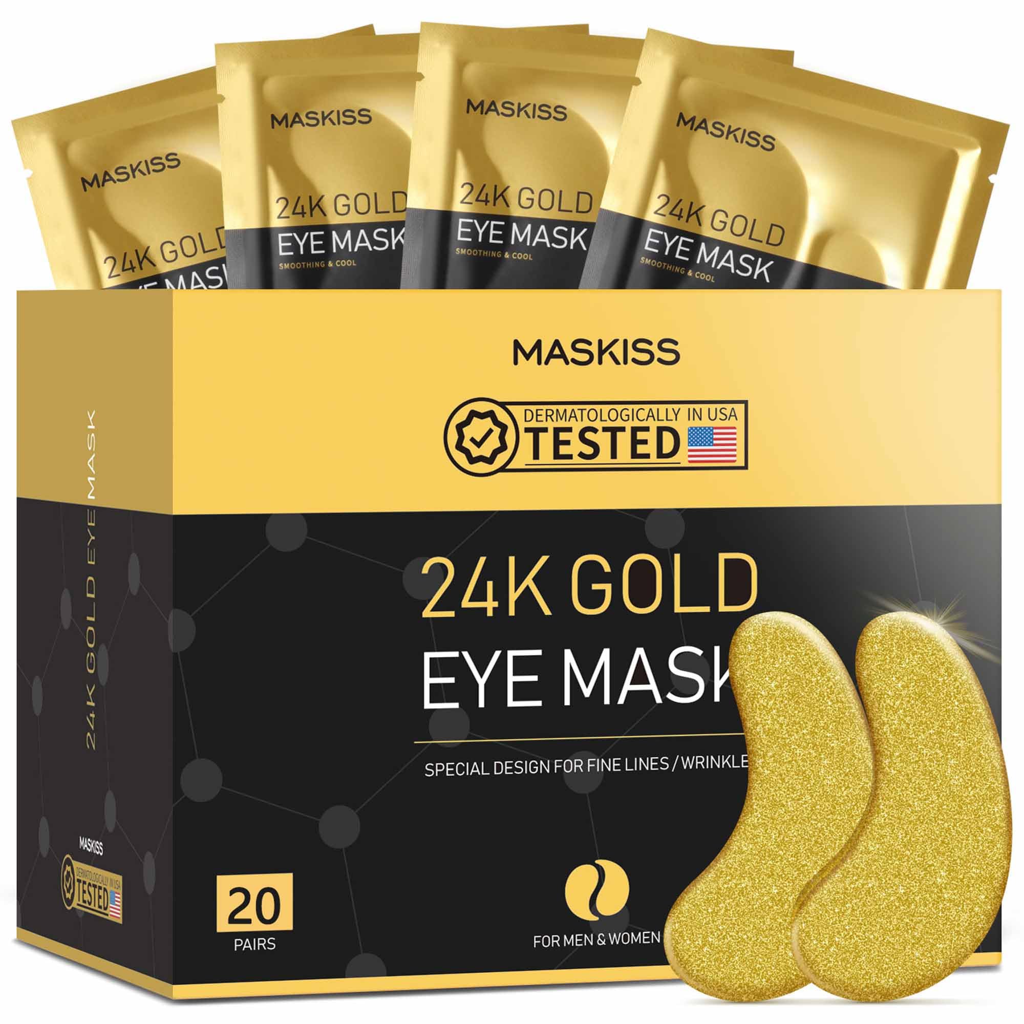 Maskiss PDRN Under Eye Patches (25 Pairs), Tri-Color Eye Gel Pads with Retinol Caffeine, Eye Masks for Dark Circles Puffy Eyes Wrinkles, Collagen Self Care Gifts for Women