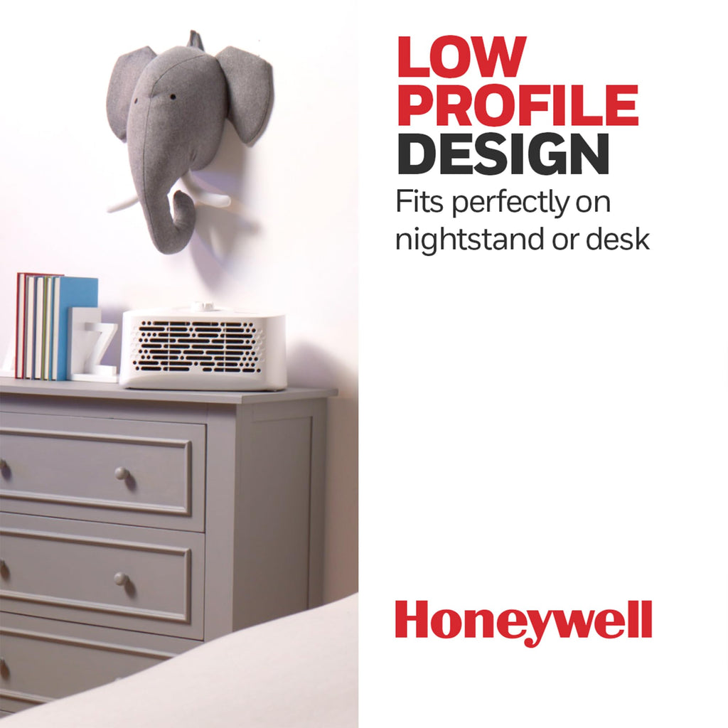 Honeywell Air Purifier for Home, 465 Ft² in 1 hour, Dual Action Filter, Reduces Dust, Pollen, Pet Dander, Odors, Smoke, Compact Allergen Reducer, Small Air Purifier, White HHT270