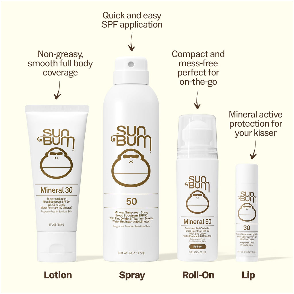 Sun Bum Mineral SPF 50 Sunscreen Body Lotion - Broad Spectrum Moisturizing Sunscreen with Vitamin E - Vegan and Hawaii 104 Act Compliant (Made without Octinoxate & Oxybenzone) - Travel Size - 3 oz