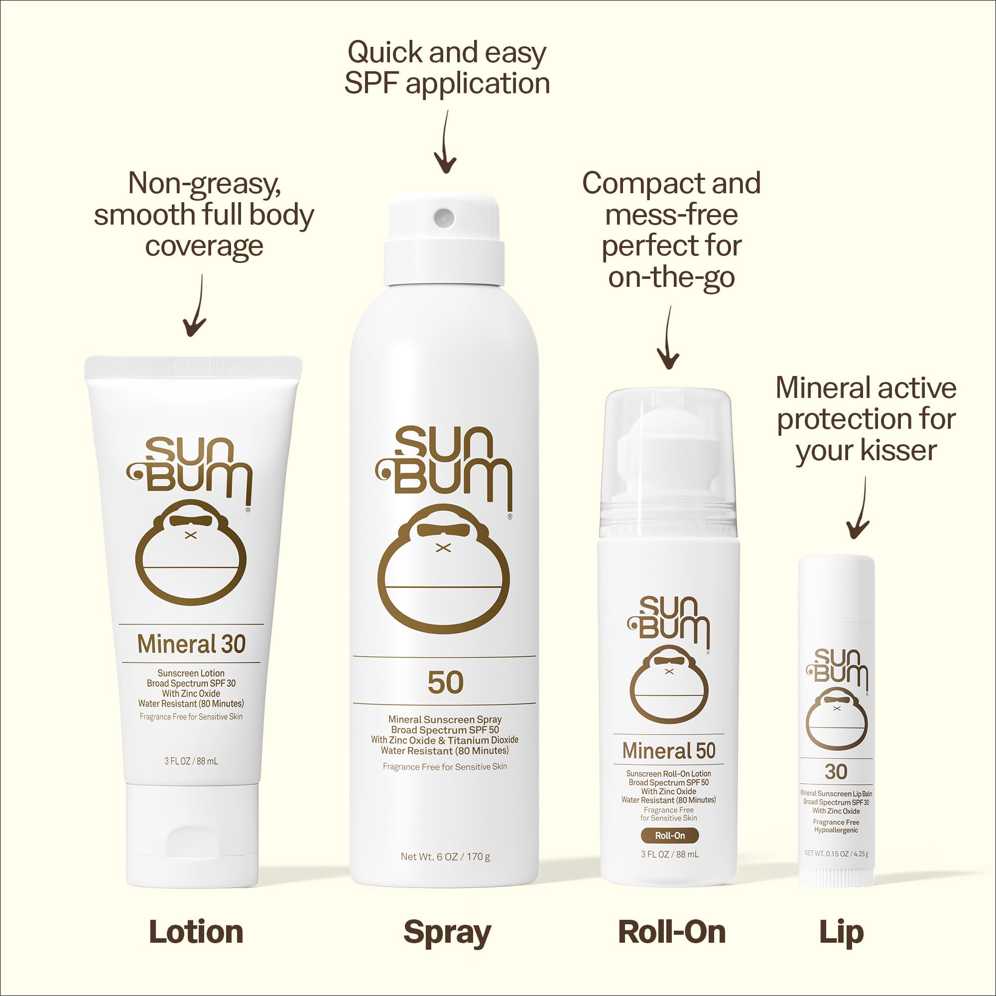 Sun Bum Mineral SPF 50 Sunscreen Body Lotion - Broad Spectrum Moisturizing Sunscreen with Vitamin E - Vegan and Hawaii 104 Act Compliant (Made without Octinoxate & Oxybenzone) - Travel Size - 3 oz