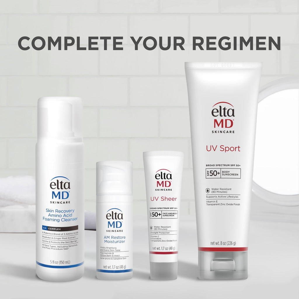 EltaMD UV Sheer Face and Body Sunscreen SPF 50+, No White Cast Sunscreen with Transparent Zinc Oxide and Hyaluronic Acid, Moisturizes and Protects