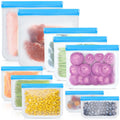 Reusable Silicone Food Storage Bags, 10 Pack 4 Size Leak proof Dishwasher Safe Reusable Freezer Bags for Food Storage Containers, Lunch Bag for Sandwich, Marinate Meat, Fruit