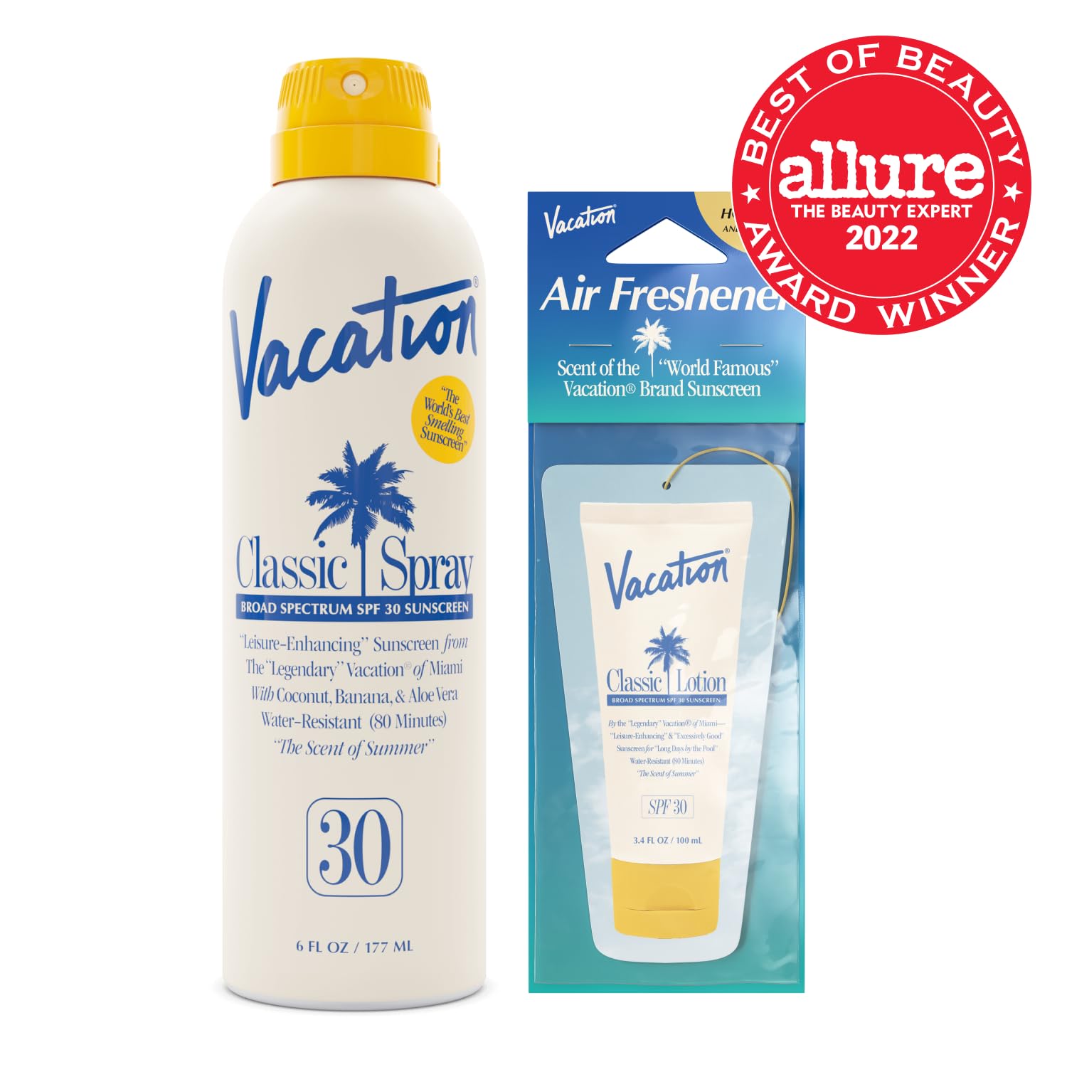 Vacation Classic SPF 50 Sunscreen Spray, 6 Fluid Ounces, Pack of 3 - Broad Spectrum, Lightweight, Transparent on All Skin Tones, Water-Resistant, Vegan, Dermatologist-Tested