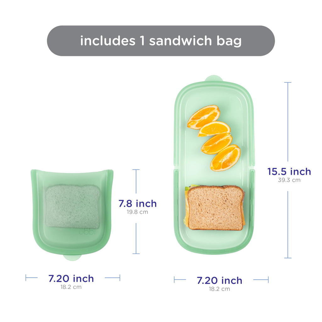 Ubbi Platemate Reusable Silicone Storage Bag, Smoothie Purple | Opens Flat as Placemat, Dishwasher & Freezer-Safe, Lunch Container, Leakproof Sandwich & Snack Bag, Easy to Clean, BPA-Free