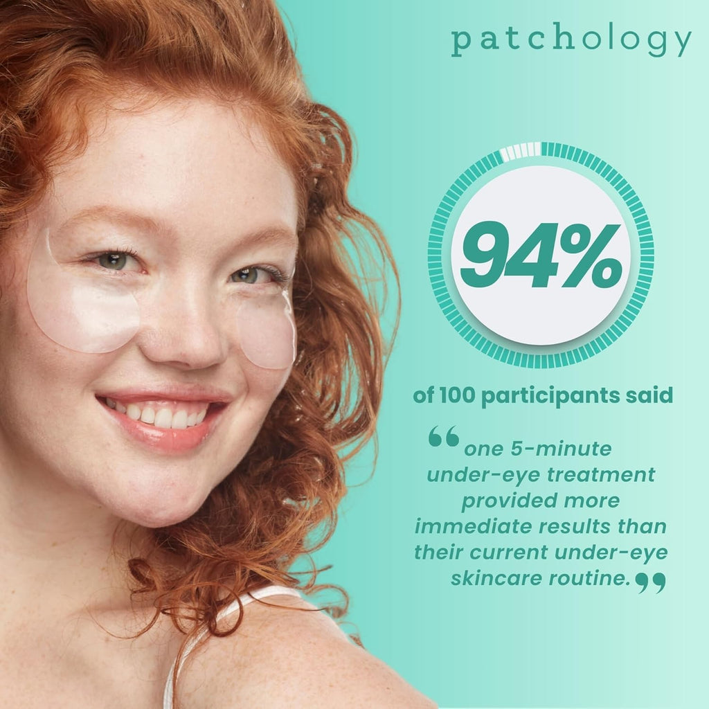 Patchology Rejuvenating Under Eye Gels - Hydrating Eye Mask w/Caffeine, Hydrolyzed Collagen & Centella Asiatica- Under Eye Patches For Dark Circles - Minimize Puffiness & Wrinkle Reducer - 30 Pairs