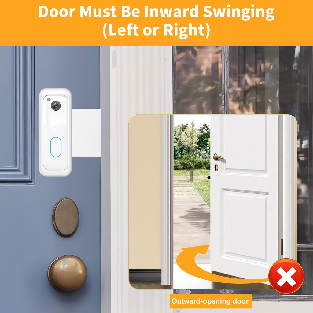 Blink Doorbell Mount, Anti-Theft Video Doorbell Door Mount Bracket No Drilling, Fit for All-New Blink Doorbell(2nd Gen), Not for Security Door (White)