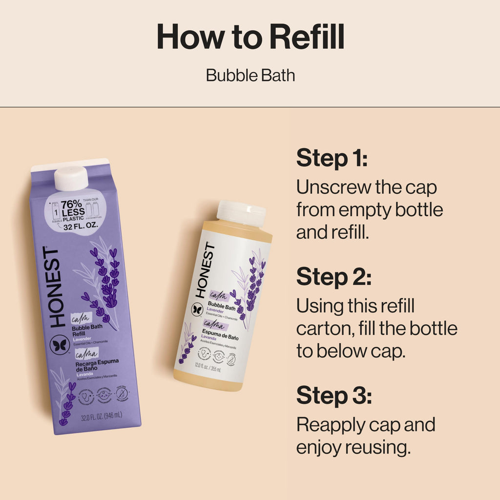 The Honest Company Foaming Bubble Bath Gentle for Baby, Naturally Derived, Tear-free, Hypoallergenic, Fragrance Free, Sensitive, 12 fl oz