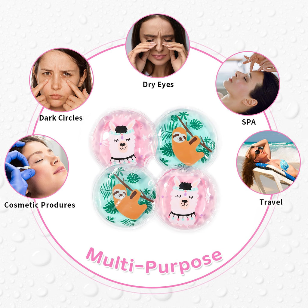 4PCS Gel Eye Ice Pack Set Reusable, Cold and Hot Compress for Eyes, Ice Pack for Eyes, Cooling Eye Pads for Eye Strain, Swelling, Redness, Dark Circles, Puffy Eyes, and Eye Recovery Surgery.
