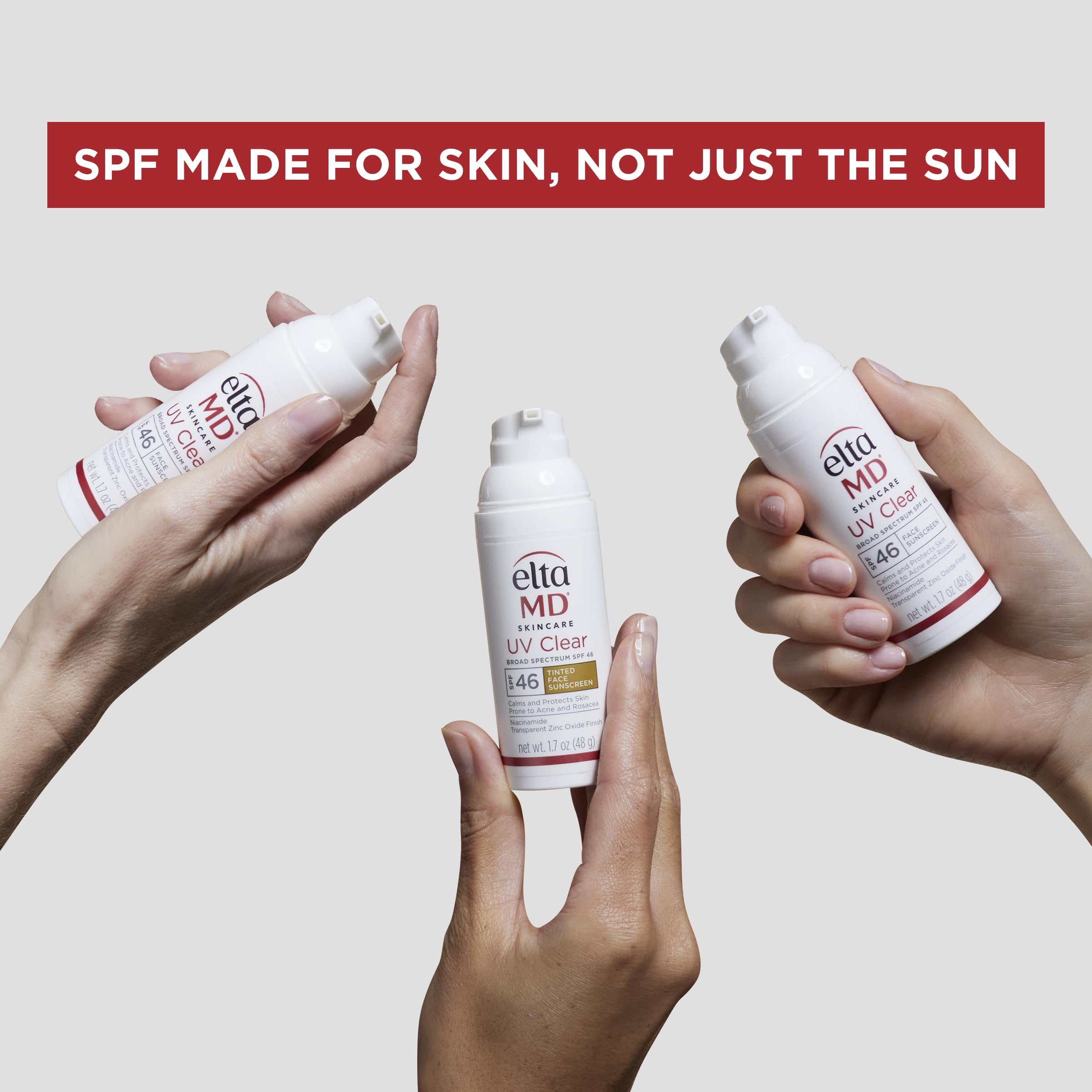 EltaMD UV Sheer Face and Body Sunscreen SPF 50+, No White Cast Sunscreen with Transparent Zinc Oxide and Hyaluronic Acid, Moisturizes and Protects