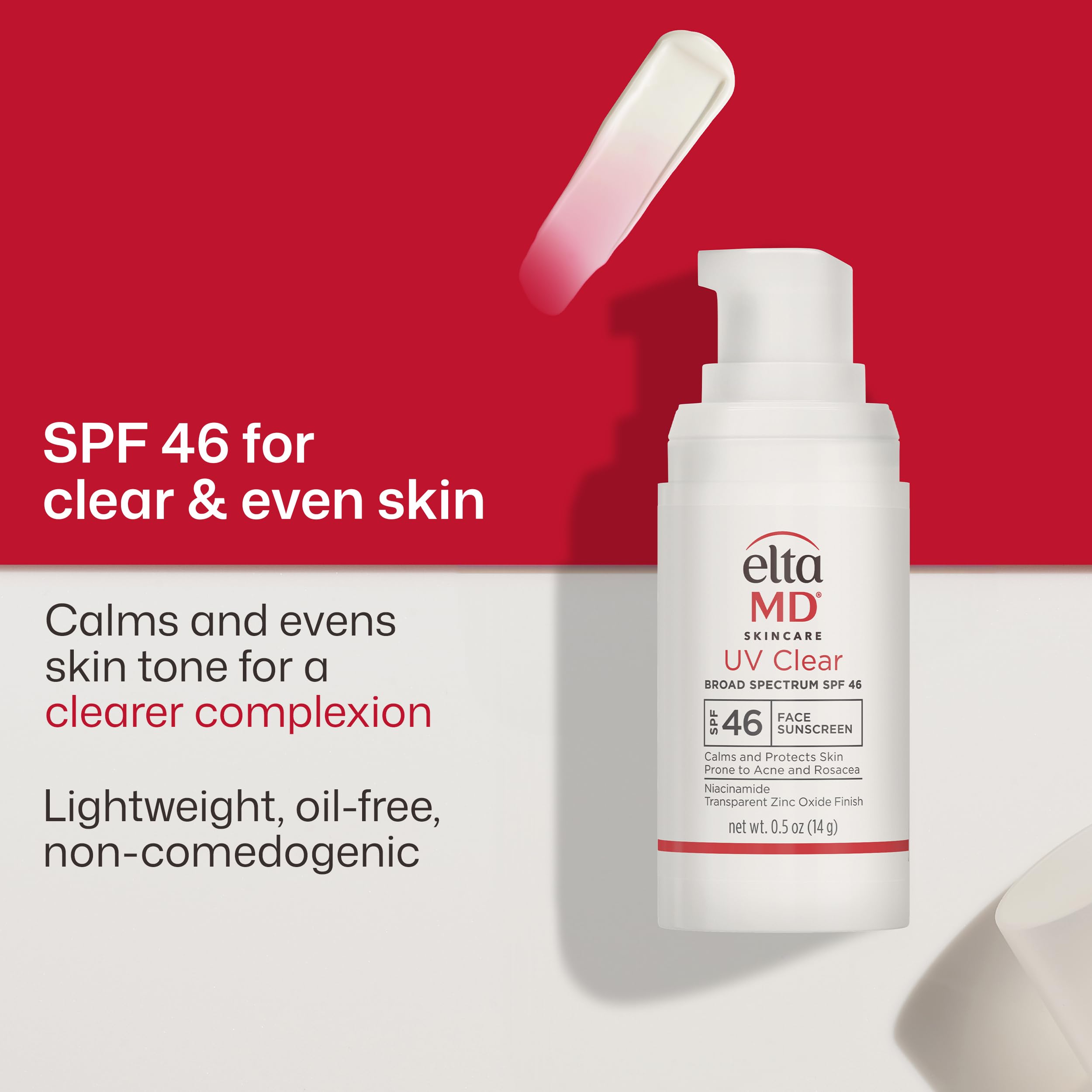 EltaMD UV Clear Face Sunscreen SPF, Oil-Free Sunscreen with Zinc Oxide, Dermatologist Recommended