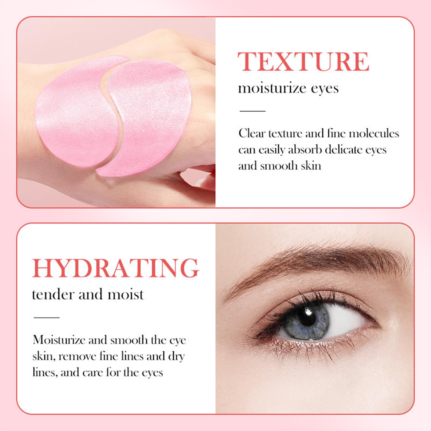 60 Pcs Gradient Under Eye Patches, Eye Patches for Puffy Eyes and Dark Circles, Eye Patches for Dark Circles, Under Eye Mask, Collagen Eye Patches, Eye Mask Skincare, Reduce Wrinkles and Fine Lines