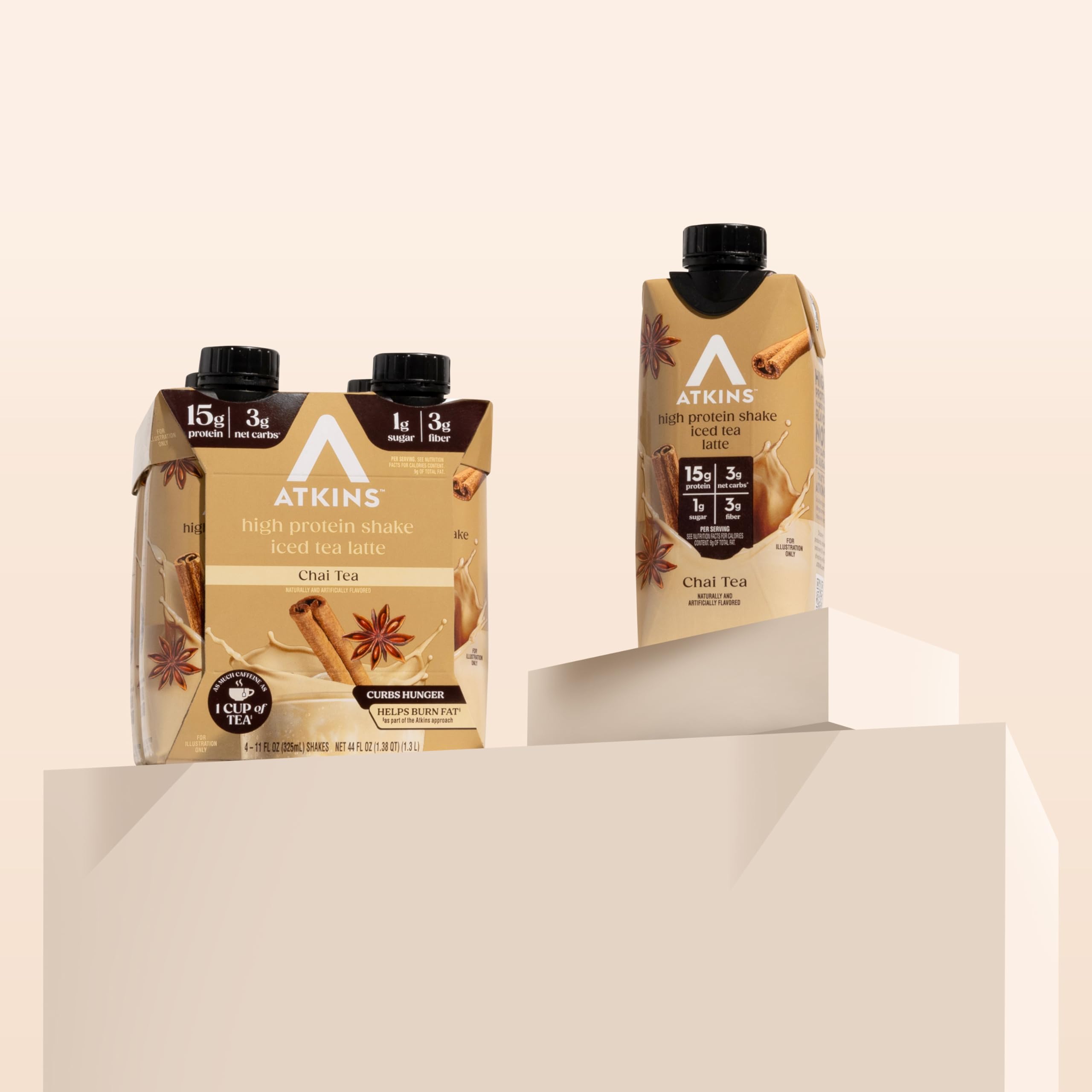 Atkins Coffee Lovers Protein Shake Variety Pack, Mocha Latte, Café Caramel and Café au Lait Flavored Protein Shakes, 15g Protein, 3g Fiber, GLP-1 Friendly, 12 Count