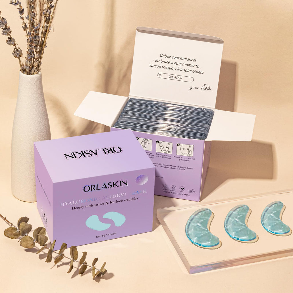 Eye Patches Under Eye Mask Skincare Hyaluronic Acid Under Eye Patches for Teen Girls Puffy Eyes and Dark Circles 24k Gold,Hyaluronic Acid,Rose,Eye Mask Pads Bag Treatment Skin Care(30Pairs)
