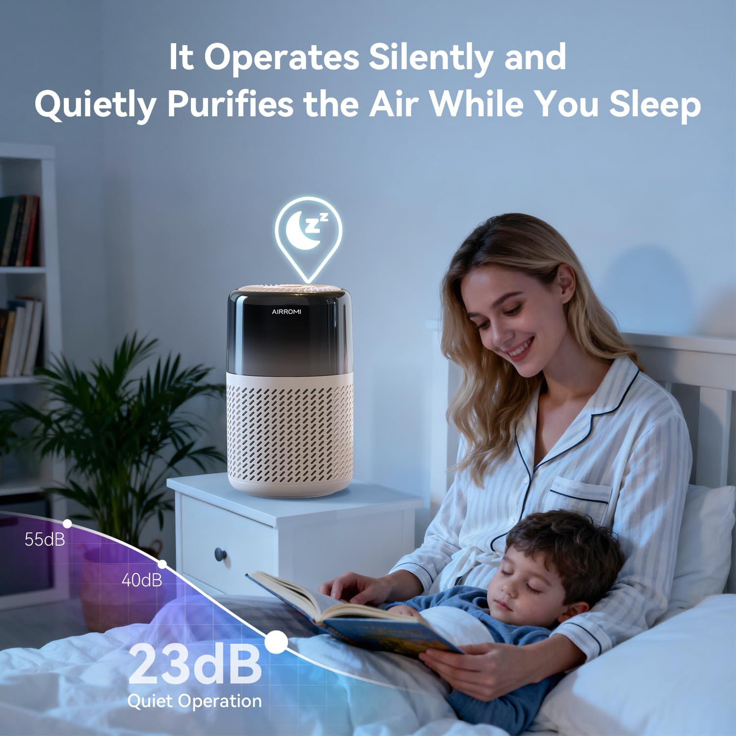 AIRROMI HEPA Air Purifier for Bedroom&Home,Pet Air Purifier for Home Pets,Removes Pet Odor,Cat Litter Smell,Dust,Smoke&Allergies,Quiet Room Air Purifier with Scents,360°Air Cleaner,A2005 Black