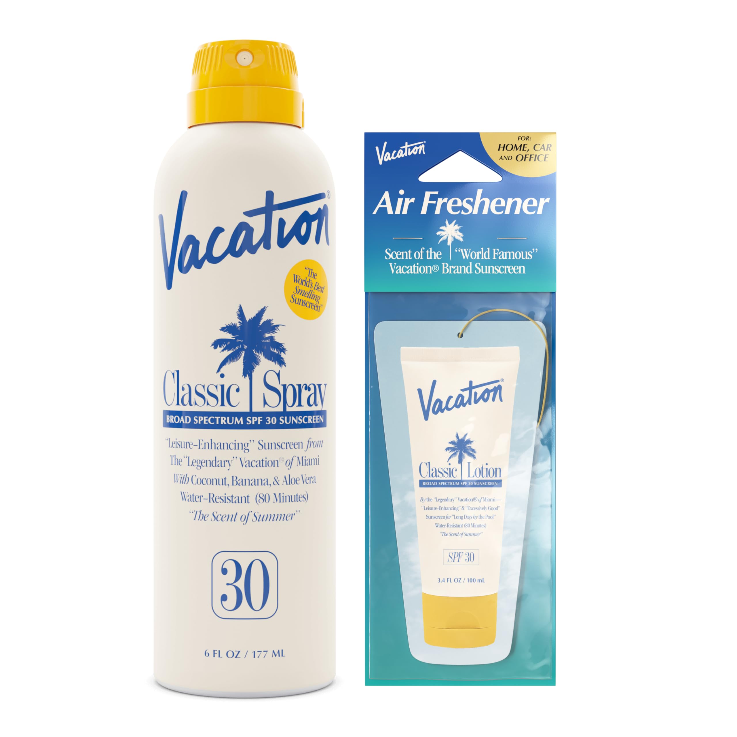 Vacation Classic SPF 50 Sunscreen Spray, 6 Fluid Ounces, Pack of 3 - Broad Spectrum, Lightweight, Transparent on All Skin Tones, Water-Resistant, Vegan, Dermatologist-Tested