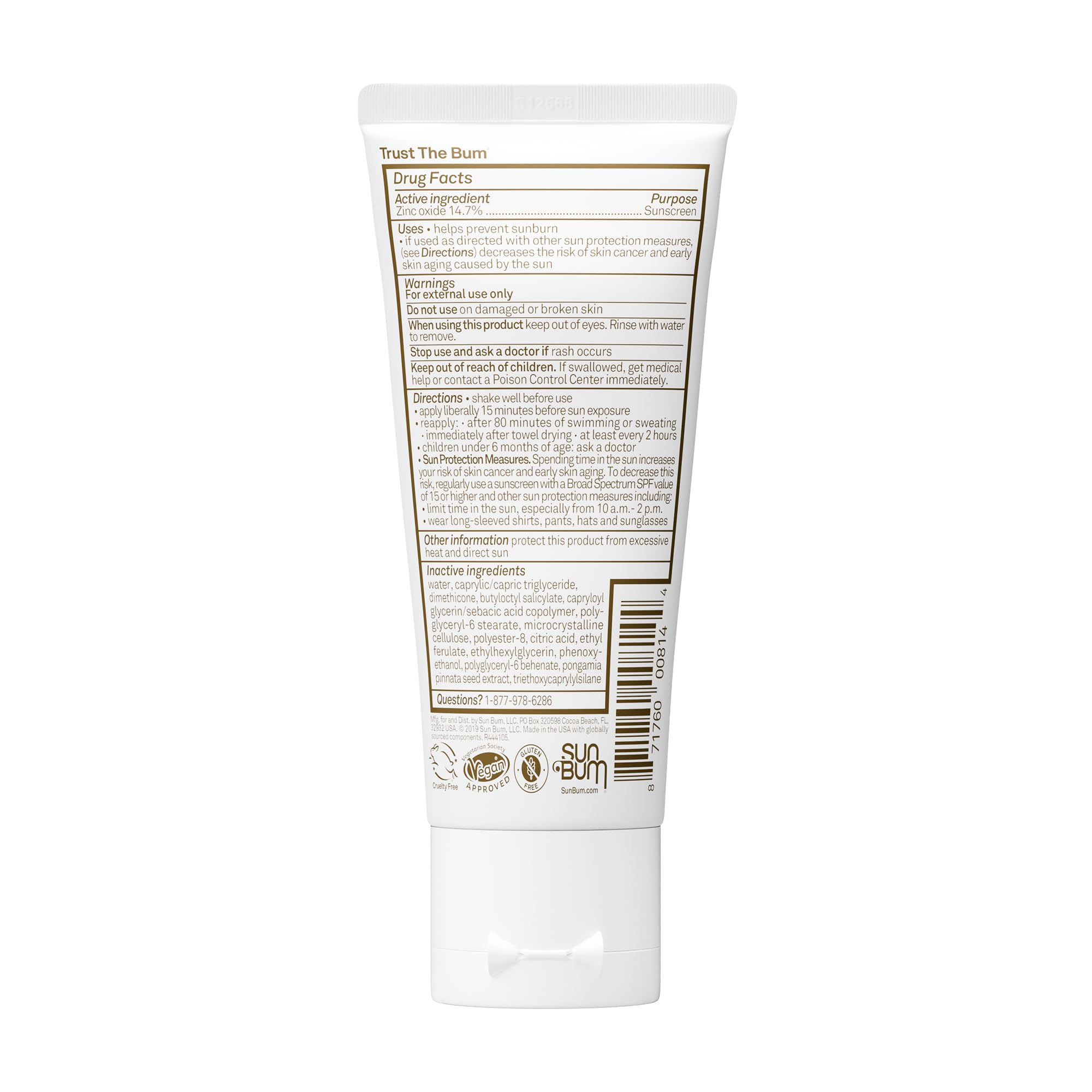Sun Bum Mineral SPF 50 Sunscreen Body Lotion - Broad Spectrum Moisturizing Sunscreen with Vitamin E - Vegan and Hawaii 104 Act Compliant (Made without Octinoxate & Oxybenzone) - Travel Size - 3 oz