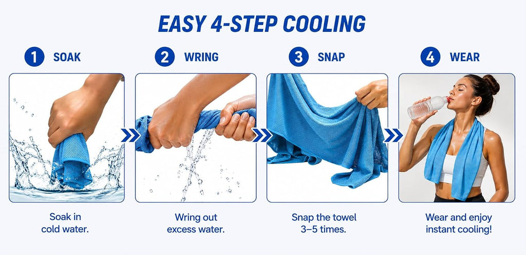 JISHY Cooling Towels 4 Pack 40"x12",Gym Towels for Men and Women,Microfiber Soft Breathable Workout Towels for Travel, Yoga, Running, Outdoor Works & More