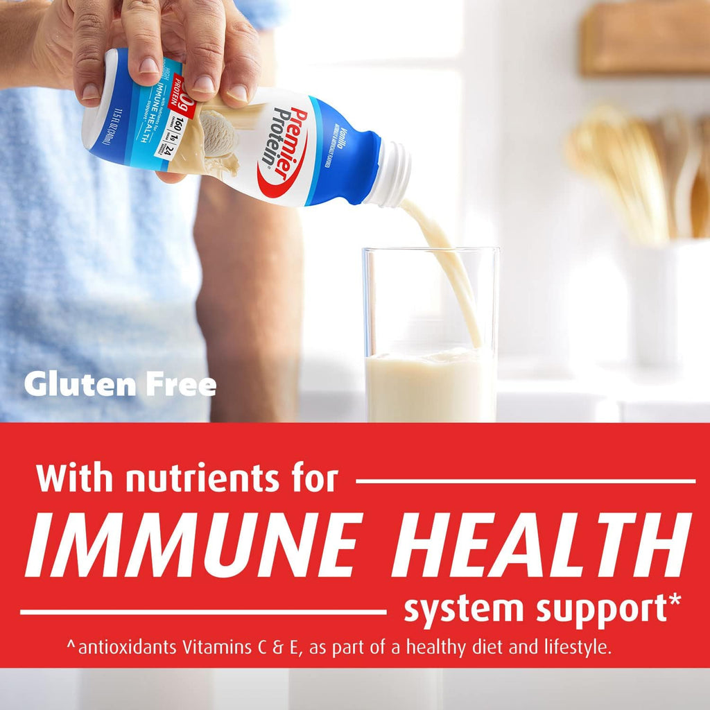 Premier Protein Shake 30g Protein 1g Sugar 24 Vitamins Minerals Nutrients Peaches Cream Vanilla Immune Health Support 138 Fl Oz 24 Pack