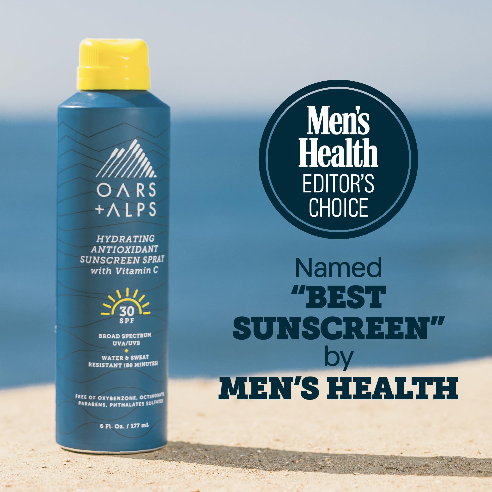 Oars + Alps SPF 50 Face & Body Broad Spectrum Sunscreen Spray | Fast-Absorbing, Lightweight, Non-Greasy, Hawaii Reef Act 104 Compliant, Water-Resistant, Octinoxate + Oxybenzone Free, 6 Oz, 1 Pack